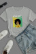 Grey Casual Street Print Split Joint O Neck T-Shirts