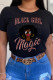 Black Fashion Casual Print Patchwork O Neck T-Shirts
