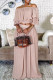 Khaki Fashion Casual Solid Patchwork Off the Shoulder Two Pieces