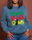 Blue Street Sportswear Print Patchwork O Neck Tops