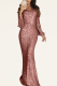 Pink Party Solid Tassel O Neck Trumpet Mermaid Dresses