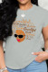 Grey Fashion Casual Patchwork Letter O Neck T-Shirts