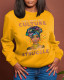Yellow Sportswear Daily Print Patchwork Letter O Neck Tops