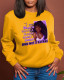 Yellow Casual Sportswear Print Patchwork Letter O Neck Tops