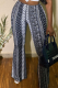 Black Casual Print Patchwork Boot Cut Mid Waist Speaker Full Print Bottoms