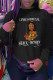 Black Casual Daily Print Patchwork O Neck Tops