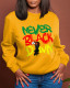 Yellow Street Sportswear Print Patchwork O Neck Tops