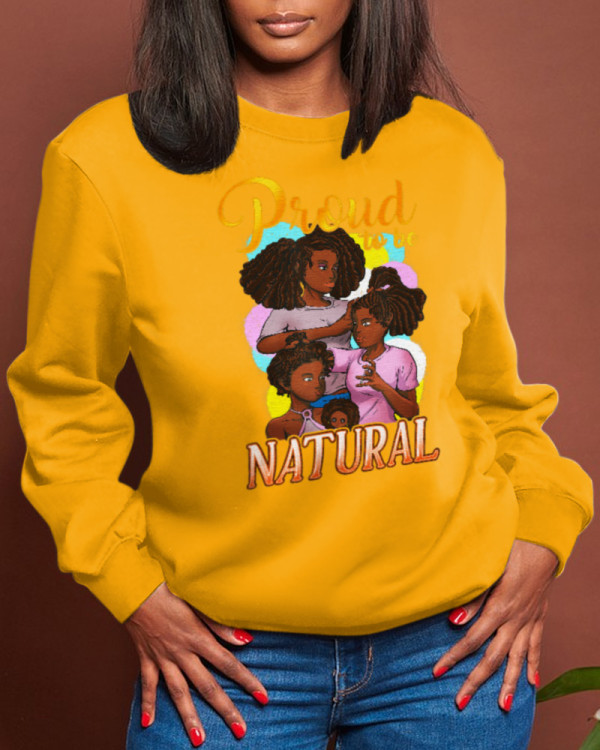 Yellow Casual Street Print Patchwork O Neck Tops
