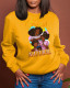 Yellow Casual Street Print Patchwork O Neck Tops