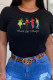 Black Casual Daily Print Patchwork O Neck T-Shirts
