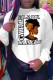 White Fashion Daily Patchwork Print Letter O Neck Tops