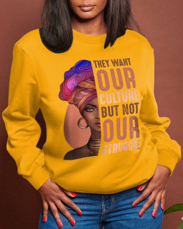 Yellow Casual Sportswear Print Patchwork O Neck Tops