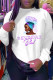 White Casual Street Print Patchwork O Neck Tops