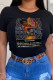 Black Street Daily Character Patchwork O Neck T-Shirts
