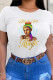 White Street Daily Character Patchwork O Neck T-Shirts