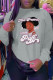 Grey Street Sportswear Print Patchwork O Neck Tops