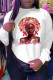 White Casual Sportswear Patchwork Print Letter O Neck Tops