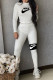 White Fashion Casual Print Patchwork O Neck Long Sleeve Two Pieces