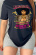 Black Daily Party Print Patchwork O Neck T-Shirts