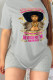Grey Daily Party Print Patchwork O Neck T-Shirts