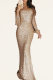 Champagne Party Solid Tassel O Neck Trumpet Mermaid Dresses
