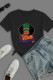 Black Fashion Casual Print Patchwork O Neck T-Shirts