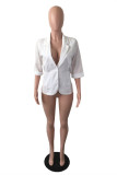 Yellow Fashion Casual Solid Cardigan Turndown Collar Outerwear
