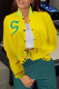 Yellow Fashion Casual Patchwork Cardigan Outerwear