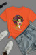 Orange Casual Daily Print Patchwork O Neck T-Shirts