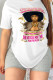 White Daily Party Print Patchwork O Neck T-Shirts