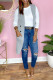 Silver Fashion Casual Solid Cardigan Turndown Collar Outerwear