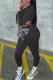 Black Fashion Casual Solid Patchwork Long Sleeve Two Pieces
