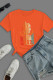 Orange Street Print Patchwork O Neck T-Shirts