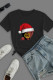 Black Daily Party Print Patchwork O Neck T-Shirts