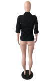 Yellow Fashion Casual Solid Cardigan Turndown Collar Outerwear