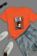 Orange Street Print Patchwork Letter O Neck T-Shirts