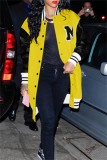 Pink Fashion Casual Patchwork Letter Outerwear