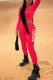 Red Casual Sportswear Letter Print Basic O Neck Long Sleeve Two Pieces