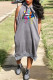 Grey Casual Print Patchwork Hooded Collar Straight Dresses