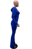Red Fashion Casual Solid Basic Hooded Collar Long Sleeve Two Pieces