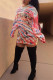 Multicolor Fashion Casual Print Basic Hooded Collar Printed Dress
