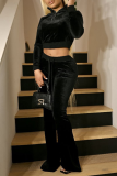 Pink Casual Solid Patchwork Zipper Collar Long Sleeve Two Pieces