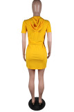 Red Fashion Casual Print Leopard Patchwork Oblique Collar Short Sleeve Dress