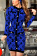 Royal Blue Sexy Letter Print Patchwork O Neck Straight Dresses