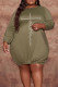 Green Casual Print Patchwork O Neck Straight Plus Size Dresses