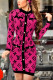 Rose Red Sexy Letter Print Patchwork O Neck Straight Dresses