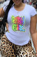 White Fashion Casual Letter Print Basic O Neck Tops