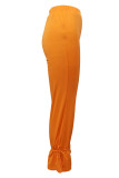 Orange Fashion Casual Solid Patchwork Pencil Bottoms