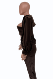 Pink Casual Solid Make Old Zipper Collar Long Sleeve Three Pieces