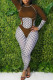 Brown Fashion Casual Print Patchwork Half A Turtleneck Regular Jumpsuits